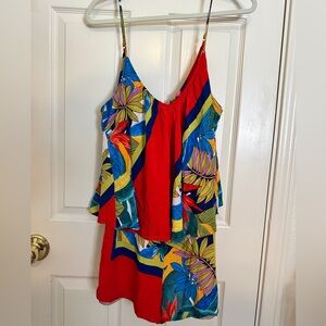 Colorful Beachy Spaghetti Strap Romper